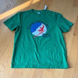 J Crew Mount Snow X J.Crew made-in-the-USA "It's All Downhill" graphic T-shirt M